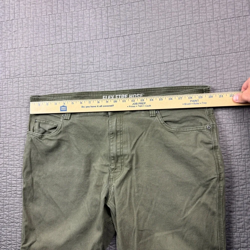 Duluth Trading Co Men 40x30 (40x26) Flex Fire Hose Relaxed Fit Pants Olive Green